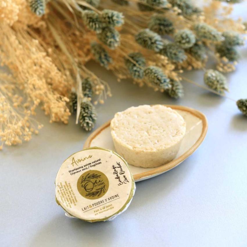 Shampoing solide Avoine – Lait d’avoine & Poudre d’avoine – cheveux secs, fragilisés
