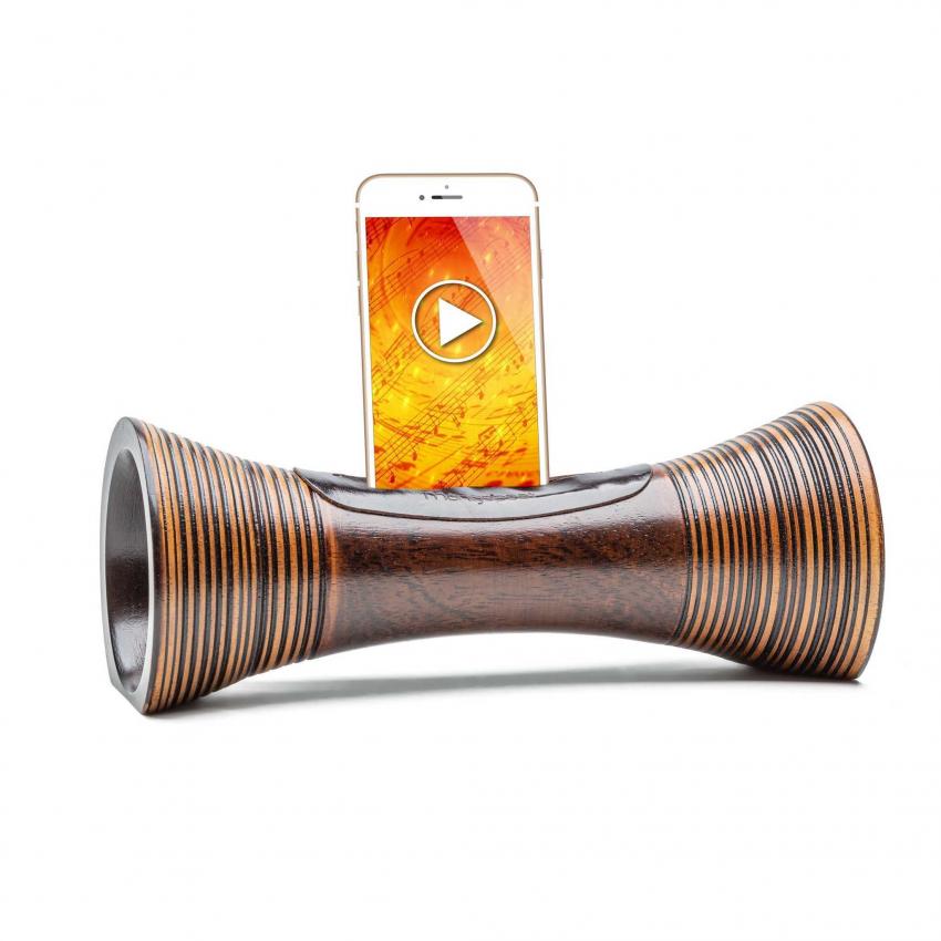 MANGOBEAT - Enceinte en bois pour téléphone - Amplificateur de son pour smartphone - Support iPhone