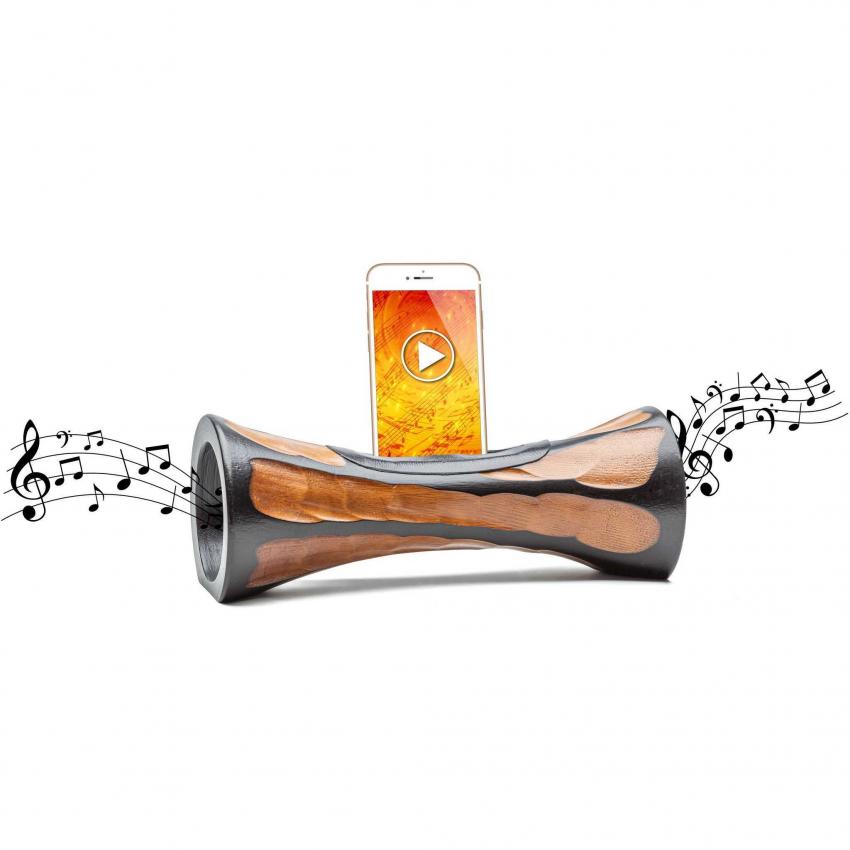 MANGOBEAT - Enceinte en bois pour téléphone - Amplificateur de son pour smartphone - Support iPhone