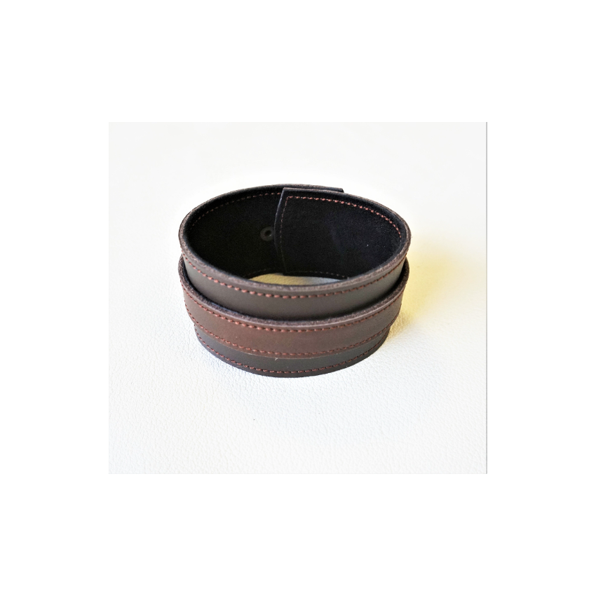 Bracelet cuir marron pour poignet moyen à large