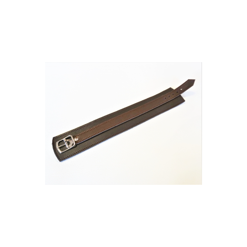 Bracelet cuir marron pour poignet moyen à large
