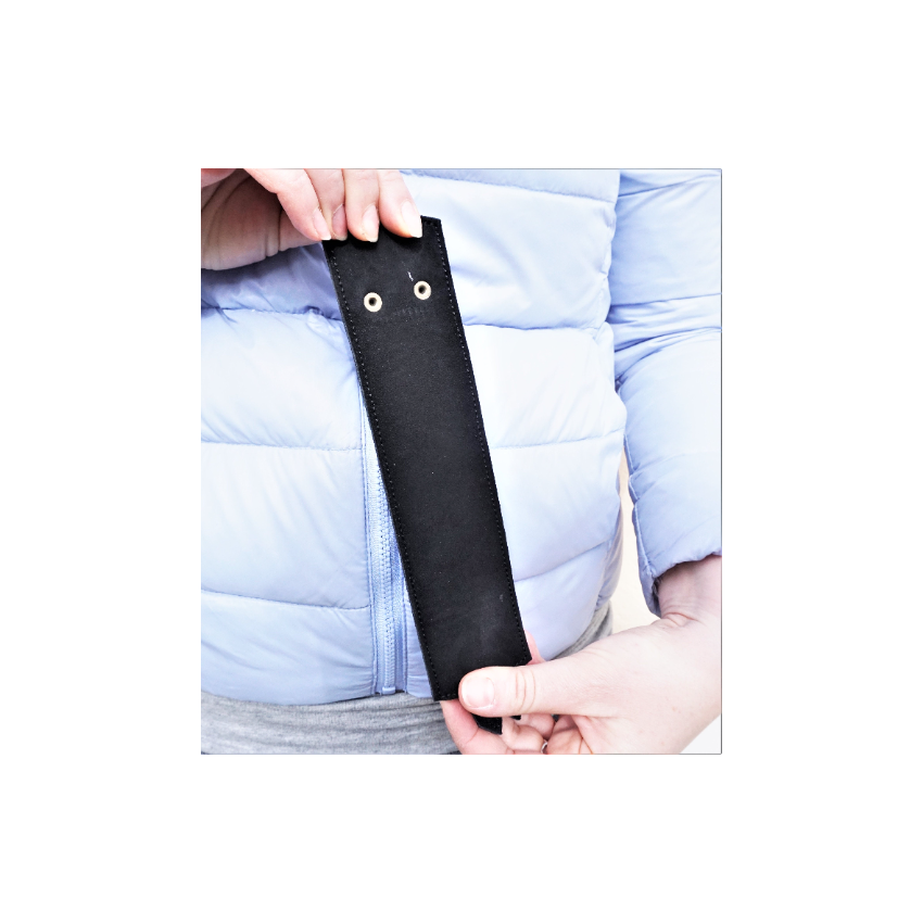 Bracelet de force unisexe en cuir souple grainé noir