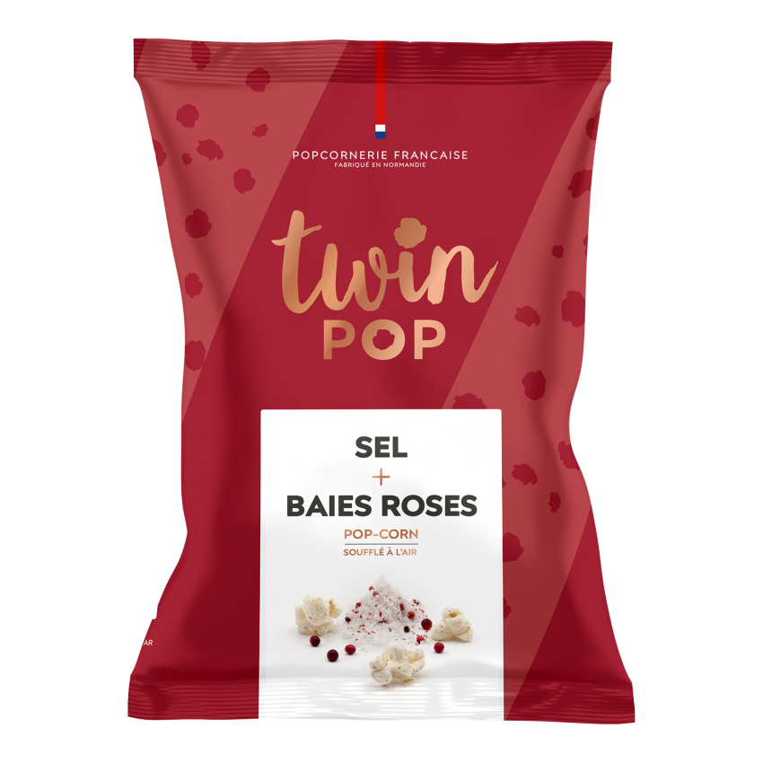 TWINPOP POPCORN BAIES ROSES + SEL DE GUÉRANDE